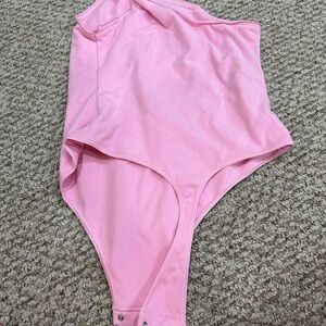 Pink Bodysuit One Shoulder Skims